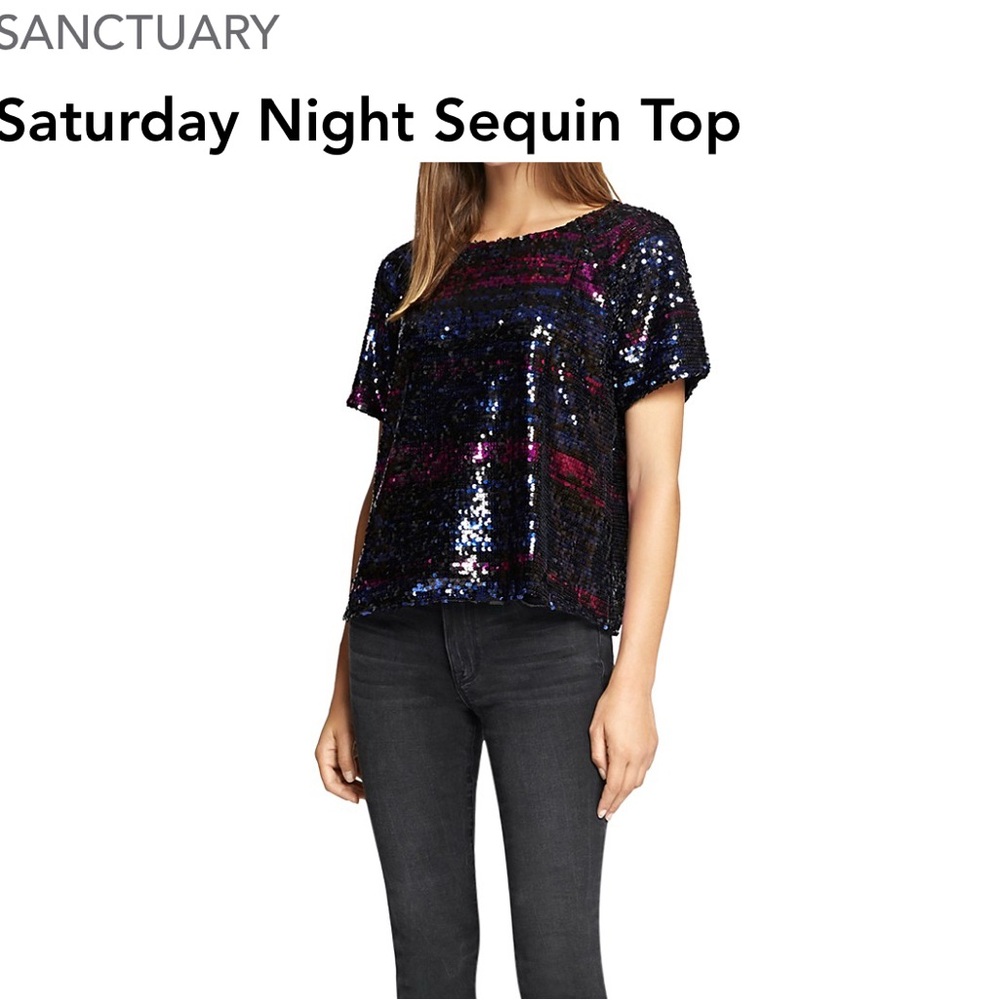 Sanctuary | Short Sleeve Sparkles | Top | Casual Elegance | Sequins